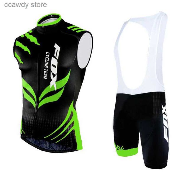 Chándales para hombres Equipo de ciclismo Sevess Bicyc Jersey Set Summer Breathab Mountain Bike Chaleco MTB Ropa Maglia Senza Maniche Ciclismo T231109