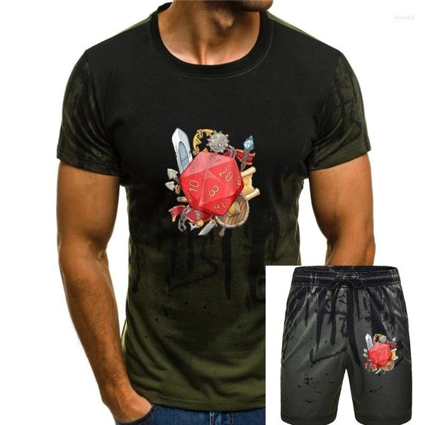 Chándales para hombres D20 Tabletop RPG Dice Dungeon Fantasy Game Camiseta Estilo de verano Hip Hop Hombres Tops