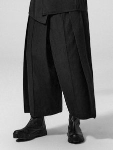 Trainingspakken voor heren Donkere kleding in avant-gardestijl Deconstrueer Japanse casual broek van negen minuten met wijde pijpen