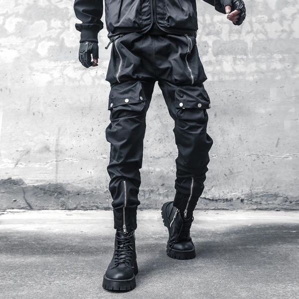 Chándales para hombres Dark Spring Baggy Multi-Bolsillo Cargo Pantalones Tendencia Guapo Techwear Mujeres Diseño Cremallera