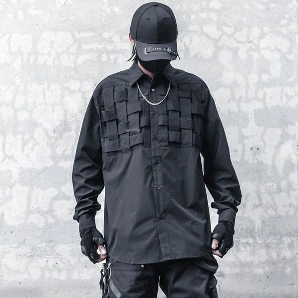 Survêtements pour hommes Dark Yamamoto Style Chemise à manches longues Tissé Design Marque de mode Printemps Tendance Veste mince