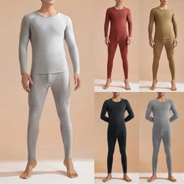 Survêtements pour hommes Day Man Costume Homecoming Outfit pour hommes Soie Sous-vêtements thermiques Ensemble épaissi sans couture Automne Vêtements Pantalon Formel