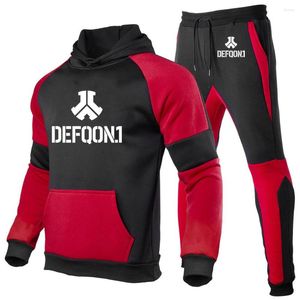 Parcours masculins Defqon 1 Men Suit Imprimer Fashion Festival décontracté Part Pullover Tracksuit 2 pièces Sweatshirts Sweats Pantalon