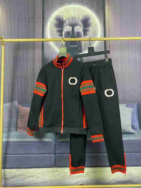 Survêtements pour hommes Designer 2023 Co-branding rouge Stripes femmes zipper Stripe running Suits patchwork pantalon veste hommes vert M-4XL JNZM
