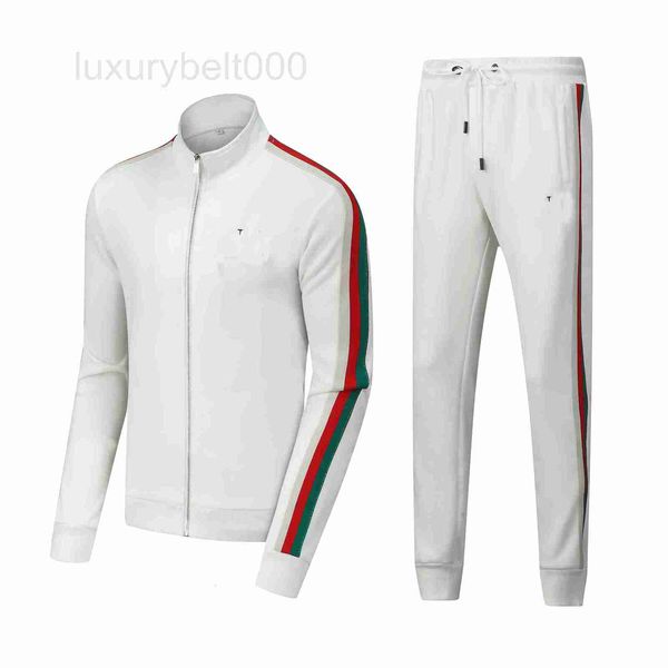 Diseñador de chándales para hombre 2023 traje deportivo para mujer con cremallera manga de chándal con estampado de letras clásicas Traje deportivo a rayas rojo verde Trajes de calle blancos H7DM