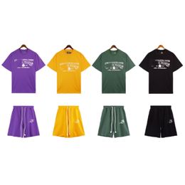 Chándales para hombres Diseñador Línea principal Kapok Street Camiseta High Street Peso pesado Deportes de manga corta Traje americano Pantalones cortos