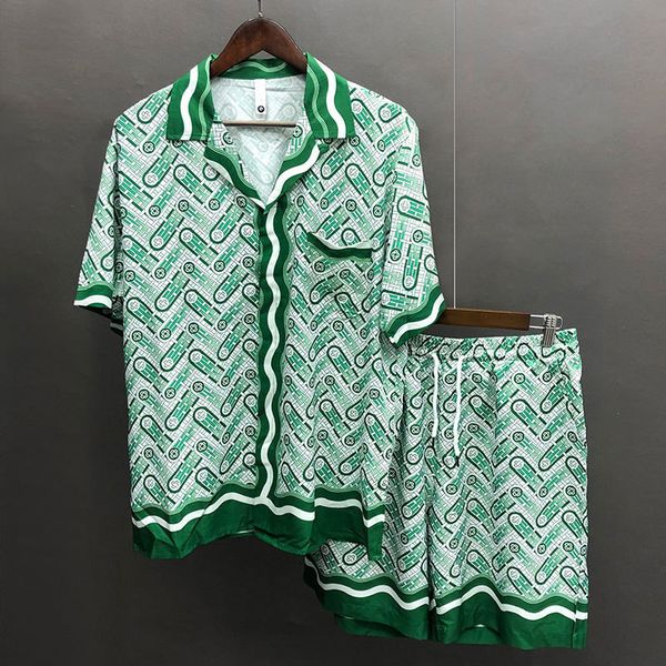 Survêtements pour hommes impression numérique hommes chemises d'été costume Hawaii impression hommes ensemble décontracté marque de mode chemise Shorts amples 230724