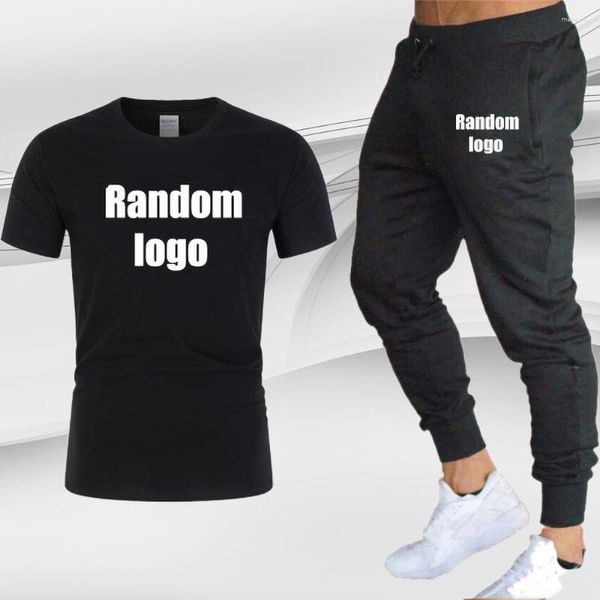 Survêtements pour hommes bricolage luxe T-shirt pantalon costume marque à manches courtes ensemble imprimé coton chemises Jogging pantalons de survêtement vêtements de sport pour hommes