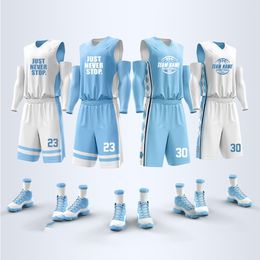 Chándales de los hombres Traje de doble cara Jerseys impresos para hombres Mujeres Entrenamiento Equipo deportivo Chalecos Ropa deportiva Chándal personalizado Uniformes de baloncesto Conjunto 230721