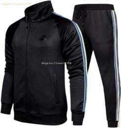 Heren Trainingspakken DUOFIER Mannen Trainingspak Set Sweatshirt Met Volledige Rits Jogger Joggingbroek Warm Sportpak Gym Trainingskleding