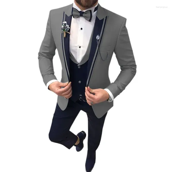 Contuieries masculines DV0012 Costume de fête de mariage gris Vêtements Host Host Costume Host Tuxedo 2 Peices Sets Pantalon Veste