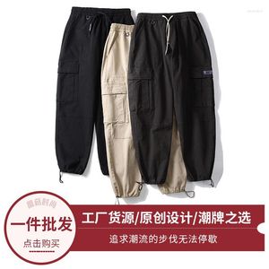 Survêtements pour hommes Elmsk American Multi Pocket Workwear Pantalon Lâche et polyvalent Mode japonaise Rétro Casual Plus Taille