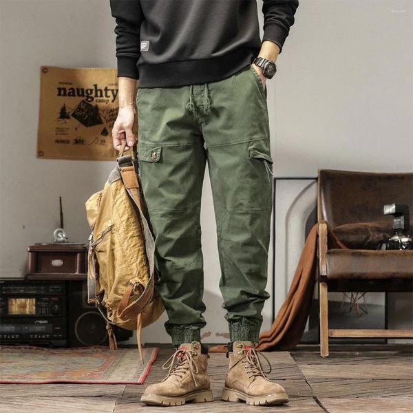 Chándales para hombres Elmsk American Retro Funcional Pantalones de trabajo de marca de moda con cremalleras de tobillo Primavera y otoño Loo resistente al desgaste de gran tamaño