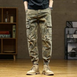 Heren Trainingspakken Elmsk Retro Legergroen Camouflage Broek Losse legging Casual Sport Multi-pocket Werkkleding Trend Outdoor Groot S