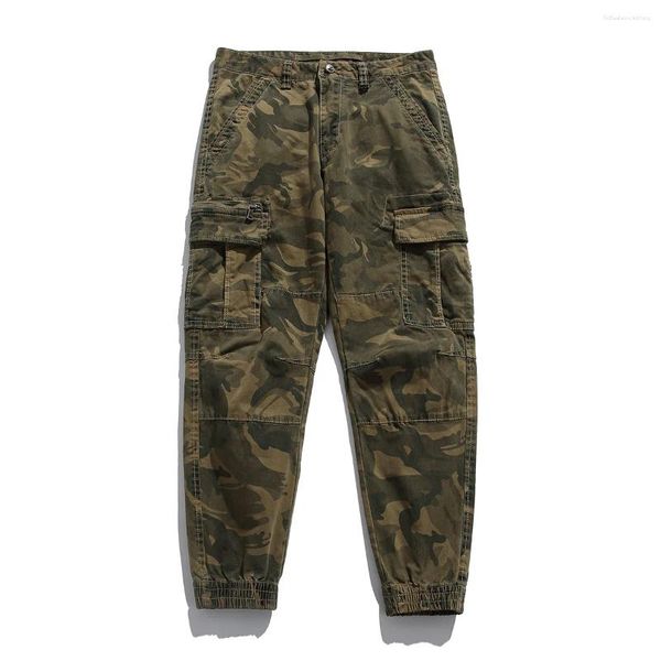 Survêtements pour hommes Elmsk Printemps et automne Camouflage Workwear Pantalon Lâche Cravate Pieds Lavage à l'eau Casual Jeunesse Ruffian Handsome Trendy