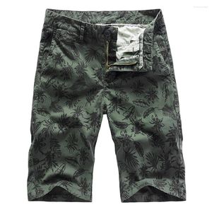 Survêtements pour hommes Elmsk Summer Short imprimé personnalisé légèrement élastique Style tropical Pantalon de plage lavé Texture de coton Tendance Casual