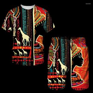 Survêtements pour hommes Est imprimé africain T-shirts pour femmes/hommes ensembles Afrique Dashiki hommes survêtement/Vintage enfants hauts Sport loisirs été