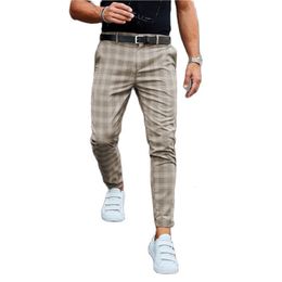 Survêtements pour hommes printemps été européen et américain tendance de la mode à carreaux décontracté pantalons pour hommes minces M3XL 221122