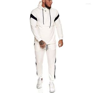 Survêtements pour hommes Approvisionnement direct d'usine Style d'automne Polyester à manches longues en sergé à capuche Sports Fitness Jogger Street Suit