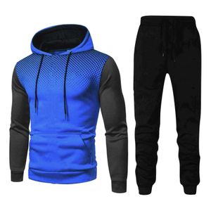 Tracksuits voor heren herfst wintersport tweedelige set en recreatie fitness polka dot hoodie trui broek pakken broek met een lange jas G221007