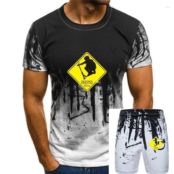 Chándales para hombres Diseño de moda Niños Scooter Freestyle Sign Camiseta impresa Impresión Cuello redondo Hombre