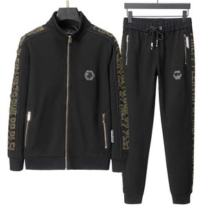 Survêtements pour hommes Mode survêtement pour hommes de luxe de haute qualité automne et hiver manteau ouvert pantalon jogging porter des vêtements pour hommes