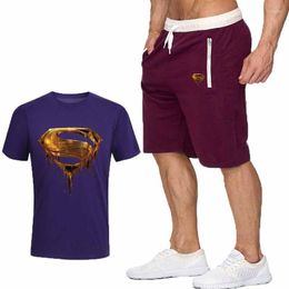 Tracksuits voor heren Fashion Men Set korte mouw hoodies shorts mannelijke tracksuit buitenshuis Suit Gyms Casual Sportswear