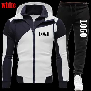 Survêtements pour hommes vêtements de sport à la mode fermeture éclair pantalons à capuche 2 pièces ensembles hommes gymnases Fitness sweat-shirt pantalons de survêtement Joggers