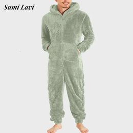 Survêtements pour hommes Pyjamas en polaire pour hommes vêtements de nuit chauds doux automne hiver chaud sweat à capuche décontracté et pantalons deux pièces ensembles de laine hommes vêtements de nuit 231020