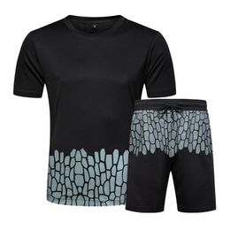 Tracksuits voor heren FMZXG Spring en Summer 2022 Pak kleurcontrast crack mode casual shorts 5-punts broek losse veelzijdig