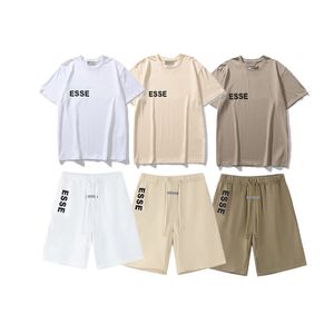 Suits-survêtement masculins Foggg arder shirt Fogg Summer Summer à manches courtes à manches doubles Ess Flocking Impring High Street Men and Women Loose T Shorts