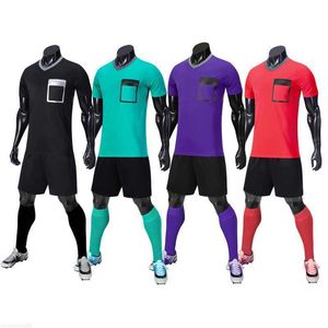 Tute da uomo Arbitro di calcio Maglia da calcio Pantaloncini Arbitro Uomo Donna Maglie Tuta da allenamento da calcio Giudice uniforme Tuta manica corta