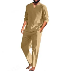 Survêtements pour hommes Commerce extérieur Casual Couleur unie Poche Insert Coton élastique Ensemble 3D Bambou Joint Grande Taille Sweate