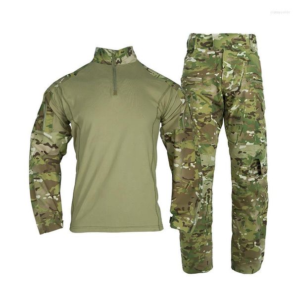 Survêtements pour hommes Grenouille Combat Costume Camouflage Paintaball Uniforme Multiples Poches Militaire Tactique Ensemble Armée Formation