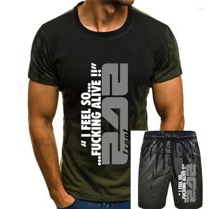 Herren-Trainingsanzüge FRONT 242 I FEEL SO ... ALIVE BLACK T-Shirt EBM INDUSTRIAL KMFDM COVENANT Print T-Shirt Herren Harajuku Top T-Shirt Plus Size