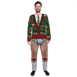 Suisses de survêtement masculines Funny Christmas Sweathirt Sweat Set 3D Imprimer Primper à manches longues Top panton