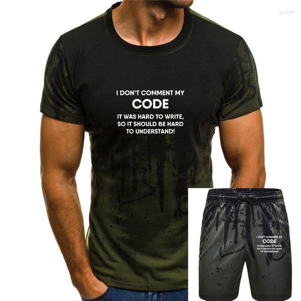 Survêtements pour hommes Codage drôle Vrais programmeurs Ne commentez pas Code T-shirt Famille Tops personnalisés T-shirts Coton de haute qualité Hommes T-shirts