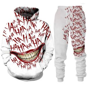 Survêtements pour hommes drôle Halloween Clown 3D imprimé Hoodiespantalon costume Hip Hop hommes/femmes personnalité Streetwear vêtements film d'horreur