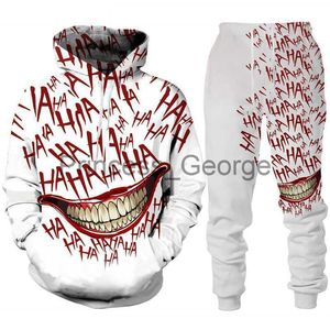 Survêtements pour hommes Funny Halloween Clown 3D Imprimé Hoodies Pantalon Costume Hip Hop MenWomen Personnalité Streetwear Vêtements Horror Movie Survêtement Set x0627