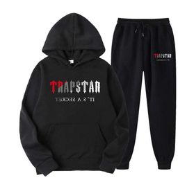 Survêtements pour hommes FW Trapstar Hommes Femmes Survêtement Marque Imprimé Streetwear Sportswear WarmTwo Pièces Ensemble Sweat À Capuche Pantalon Jogging À Capuchon Avancée Design 669ess