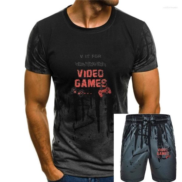 Chándales para hombres Gaming Black Hip Hop Camiseta Feliz Día de San Valentín Parejas amantes Casual Tamaño S-6XL Camiseta para adultos