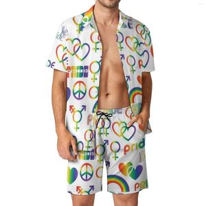 Trainingspakken voor heren Gay Pride Vakantie Herensets LGBT Love Casual shirtset Zomer Grafische shorts 2-delig Nieuw pak Grote maat