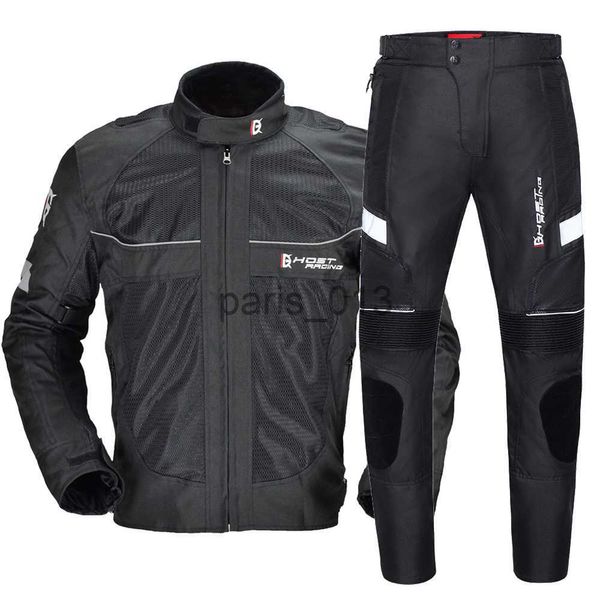 Chándales para hombres Ghost Racing Chaqueta de motocicleta de verano Hombres Jaqueta Motociclista Moto Chaqueta de montar Equipo de protección Ropa de motocicleta Trajes x0926