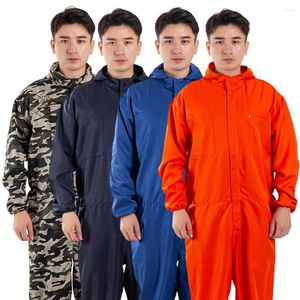 Trainingspakken voor heren Goed werk jumpsuit geen geurauto reparatie werkplaats Workshop mannen met hoed ademend polyester uniform voor mannelijk