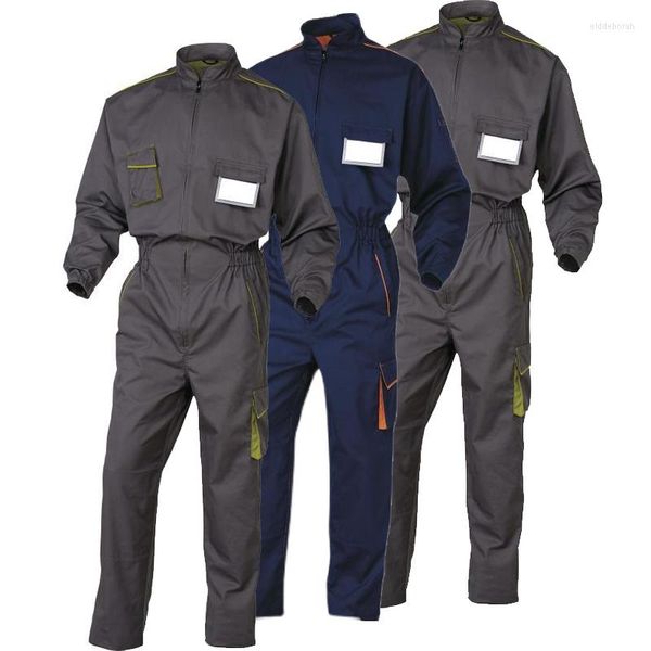 Chándales para hombre, overoles de trabajo grises para hombres, uniforme de reparador, mono de seguridad en el trabajo, ropa de protección laboral de manga larga