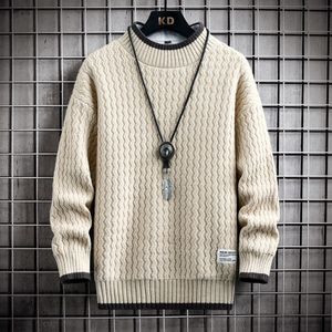 Tracksuits voor heren Green Sweater Men Fashion kleding gebreide truien Koreaanse streetwear warme jumpers pullover tops sweatshirt 230818