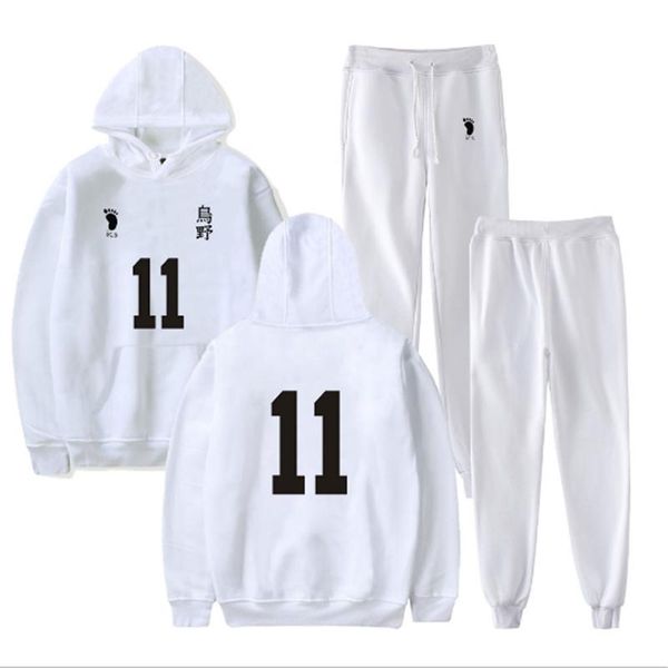 Survêtements pour hommes Sweat à capuche Haikyuu Sweat-shirt Costume de cosplay Sportswear Maillot Karasuno Lycée Volley-ball Club Uniforme Anime Manteaux Trous