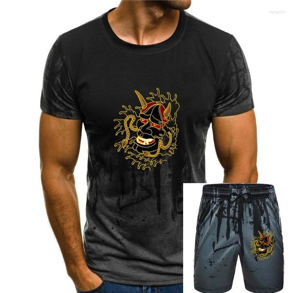Survêtements pour hommes T-shirt Hannya Hommes T-shirt imprimé T-shirt en coton Mode Vêtements noirs Japon Chic Tops Masque T-shirts Hip Hop Streetwear