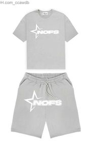 Survêtements pour hommes Harajuku Hip Hop surdimensionné T-shirt Shorts Sportswear Set NOFS Lettre Impression Lâche Survêtement Hommes Mode Streetwear 2 Pièces Ensemble T240110 164