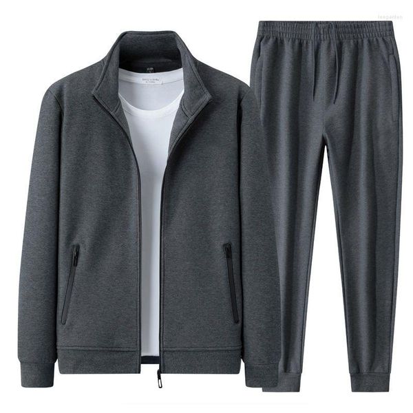 Survêtements pour hommes Harajuku Style Survêtement Hommes 2 pièces Ensemble Veste à manches longues et pantalons de survêtement Costume de jogging Vêtements légers Automne N71